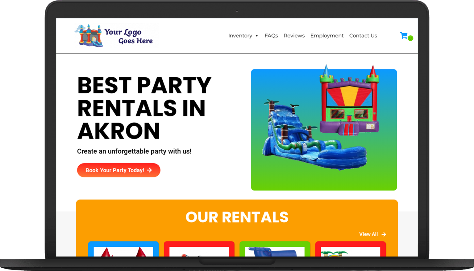 io partypop laptop Website Themes