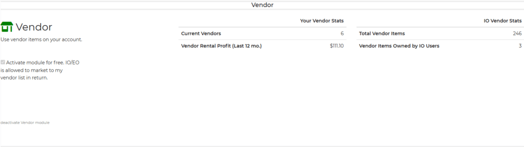 VendorActivated IO Vendors